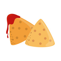 nachos with sauce cinco de mayo mexican celebration flat style icon