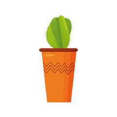 Vector indoor plant in a high pot on a white background