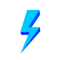 blue thunder icon isolated on white background, thunder storm symbol blue flat lay, clip art thunder, 3d thunder blue for logo