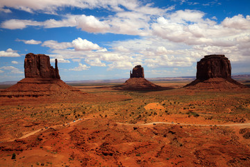 Fototapeta na wymiar Utah/Arizona / USA - August 08, 2015: The Monument Valley Navajo Tribal Reservation landscape, Utah/Arizona, USA