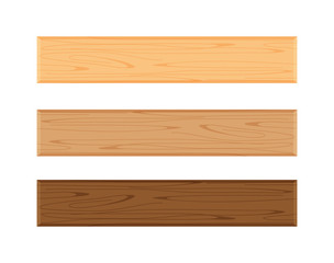 wood plank board isolated on white background, horizontal plank, planks wood brown various types vertical, empty wooden plank board for sign decoration, plank light brown and dark brown set