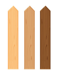 wooden fence different color collection isolated on white background, plank panel of fence board, panel wood fence for wall, picket wood, set of wooden palisade