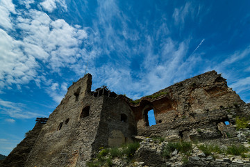 Fototapeta na wymiar The Fortress of Deva is a fortress located in the city of Deva, Hunedoara County, Romania, on top of a volcanic hill.