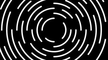 circle line white swirl burst on black background, swirl circle art line spiral shape, cycle spiral shape for technology concept, ripple lines graphic circle round, wave line twist and motion effect