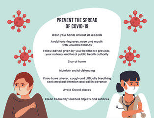 prevent the spread of covid19 campaign with female doctor and girl