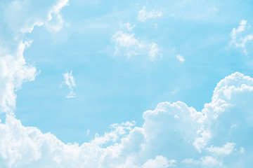 Blue sky and white clouds abstract background.