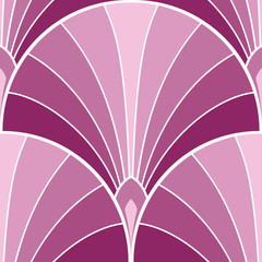 Geometric feather scallop seamless vector pattern