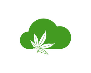 Cannabis cloud logo design vector template. Creative Cannabis on white background