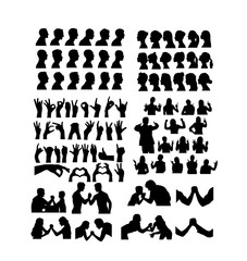 Avatar and Hand Gesture Sign Silhouettes, art vector design