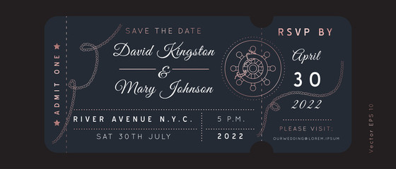 Nautical wedding vector design