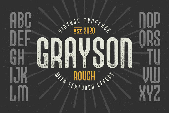 Grunge textured font set named "Grayson Rough"