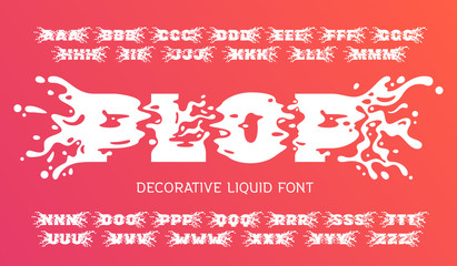 Fototapeta Vector decorative font set named 