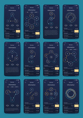 Modern infographic vector elements for business brochures. Use in website, corporate brochure, advertising and marketing. Pie charts, line graphs, bar graphs and timelines.