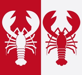 Stylized lobster vector icon. Seafood symbol design concept.