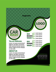 Car washing flyer design template vector.