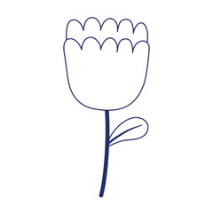 flower stem petal decoration isolated icon design line style