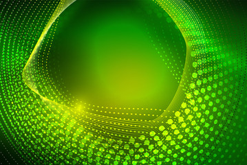 Obraz premium Abstract particles, wave background, neon motion techno design