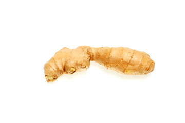 Fresh ginger on white background, herb medical concept