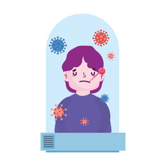 covid 19 coronavirus pandemic, quarantine with sick patient