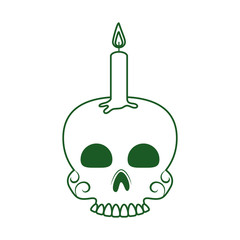 skull with candle cinco de mayo mexican celebration line style icon