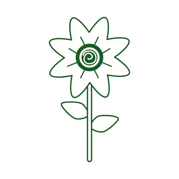 green outline flower on white background clip art preview