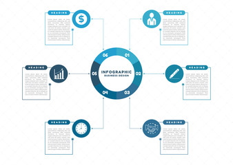 Infographic modern frame and icon planning for business flat design