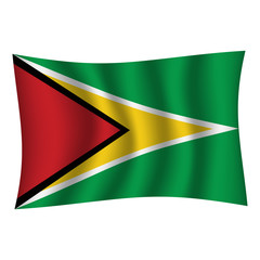 Guyana flag background with cloth texture.Guyana Flag vector illustration eps10. - Vector
