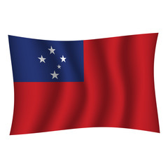 Samoa flag background with cloth texture.Samoa Flag vector illustration eps10. - Vector