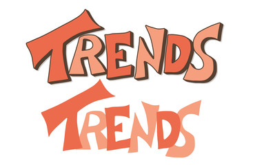 Trends vector text. Hand drawn vector message.