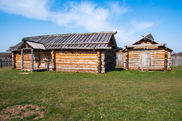 Hills of Kernave, Lithuania, UNESCO world heritage, was a medieval capital of the Grand Duchy of Lithuania, today is a tourist attraction and an archaeological site. Medieval wooden houses village 