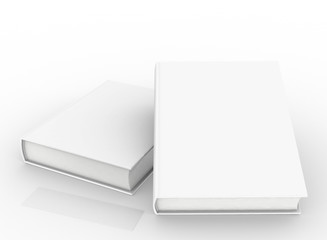 template empty book mockup set white background , 3d rendering	