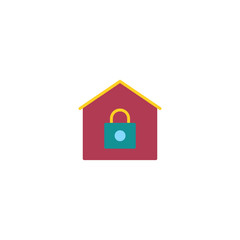 Flat Icon Stay Home icon. Staying at home during a pandemic Suitable for use on web apps, mobile apps, Vector illustration editable stroke . 64 x 64 pixel perfect on White Background
