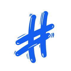 Hashtag vector hand drawn sign. Hash tag symbol.