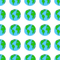 Obraz premium globe icon pattern seamless isolated on white background. Editable flat globe icon. globe icon pattern for web and mobile.