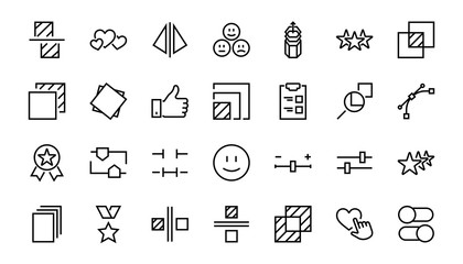 A simple set of image editing related vector line icons. Contains icons such as crop, copy, scale, rotate and more. Editable stroke. 48x48 Pixel Perfect. On white background