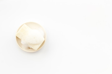 Soap bar - hygiene concept - on white background top-down copy space