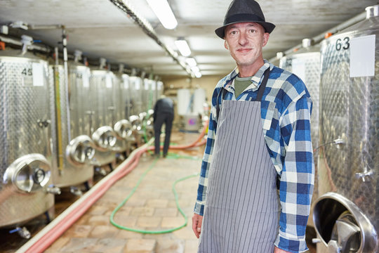 Wine Master Or Master Brewer In The Winery