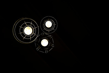 art of lighting of incandescent bulbs. copy space