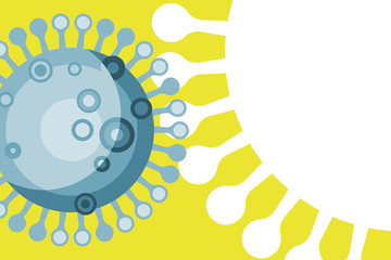 Microscopic view of a infectious virus. Medical 2D illustration