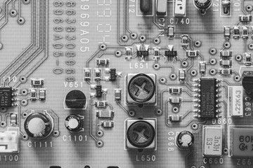 closeup of circuit board