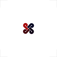 initial X P letter logo spin design