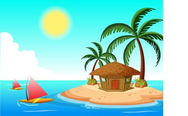Summer Tropical Island Nature Background