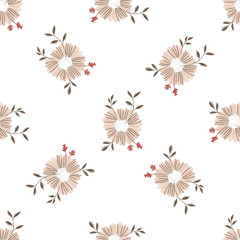 Seamless pattern with abstract flowers. Creative color floral surface design.
