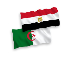Flags of Algeria and Egypt on a white background