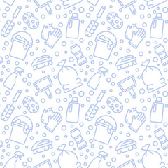 Cleaning, housework icons pattern. Maid service seamless background. Seamless pattern vector illustration