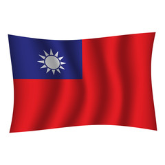 Taiwan flag background with cloth texture. Taiwan Flag vector illustration eps10. - Vector