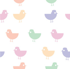 Pastel color Chicken seamless pattern
