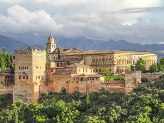 Fototapeta na wymiar Granada Alhambra Panorama Sehenswürdigkeit