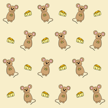 kids mouse pattern. vector background