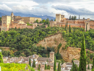 Fototapeta na wymiar Granada Altstadt Sehenswürdigkeiten Panorama Alhambra